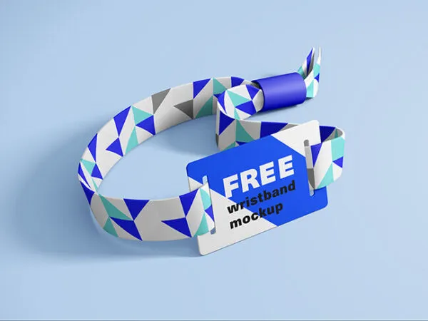 RFID Wristband Mockup in Blue and White Color 1