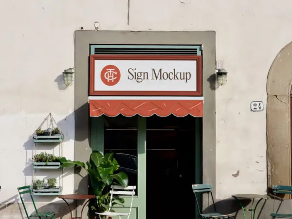 Ractangle Sign with Frame Mockup 1