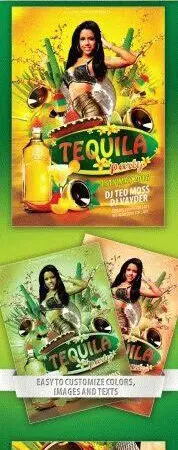 Radiant Mexican Tequila Party Flyer Template 1
