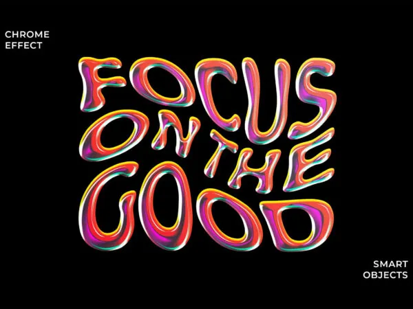 Rainbow Chrome Text and Logo Effect 1