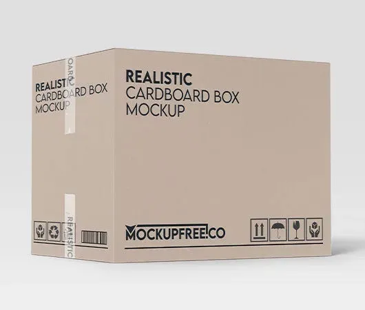 Realistic Cardboard Box Mockup 1