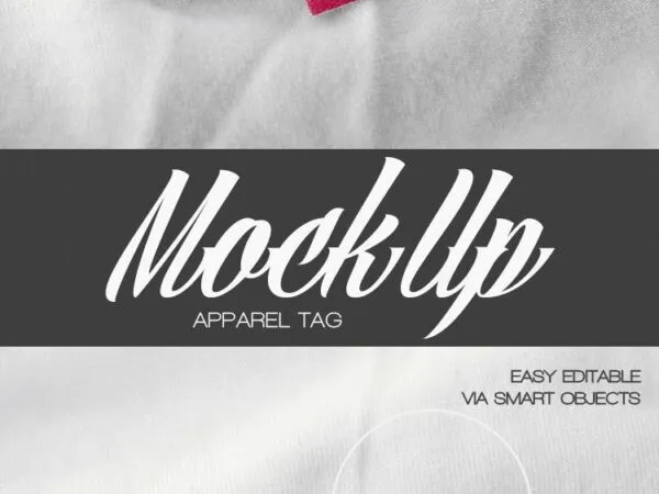Realistic Cloth Tag Mockup with 2 Shots for Tag Design 1