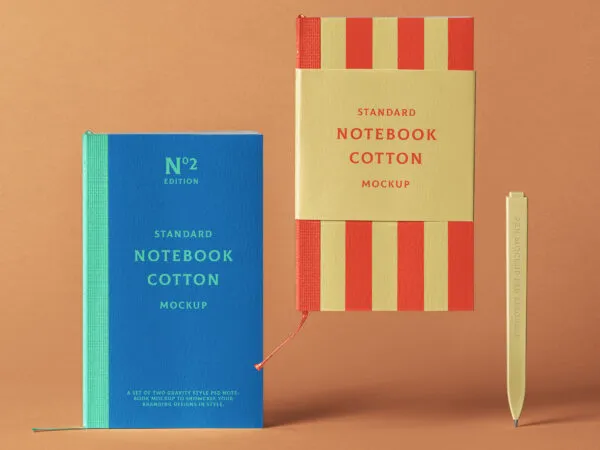 Realistic Cotton Notebooks Mockup 1
