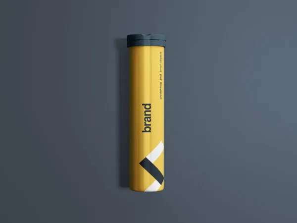 Realistic Effervescent Tablets Mockup in Golden Color 1