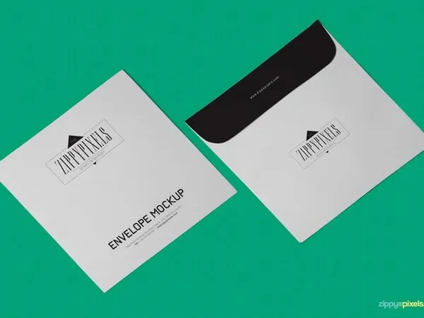 Realistic Envelope Mockup with 2 Shots 1