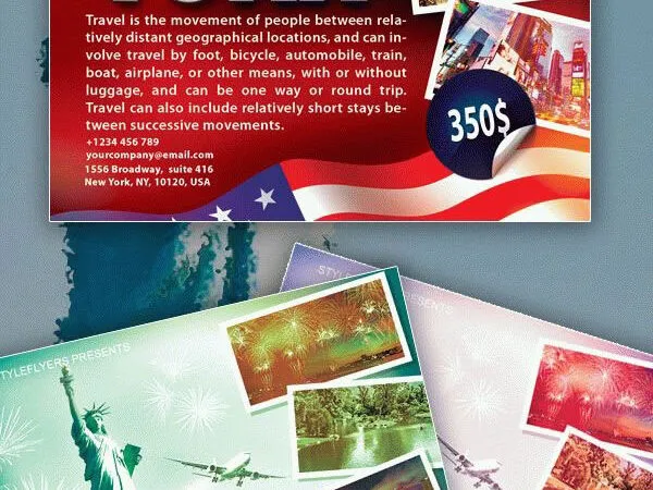 Realistic Grid New York Flyer Template 1