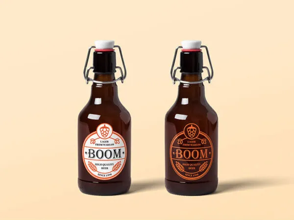 Realistic Mockup of Two Beer Bottles 1