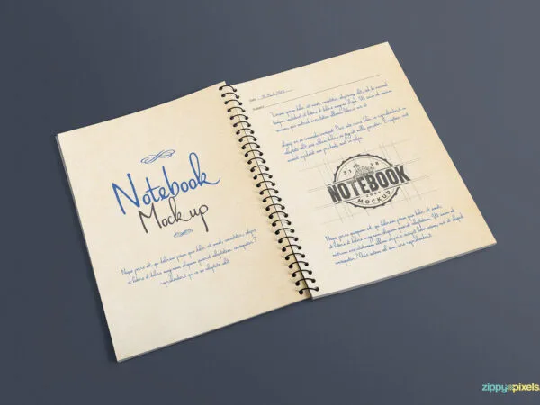 Realistic Open Journal Mockup 1