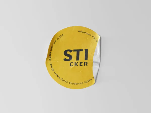 Realistic Plastic Sticker Mockup 1