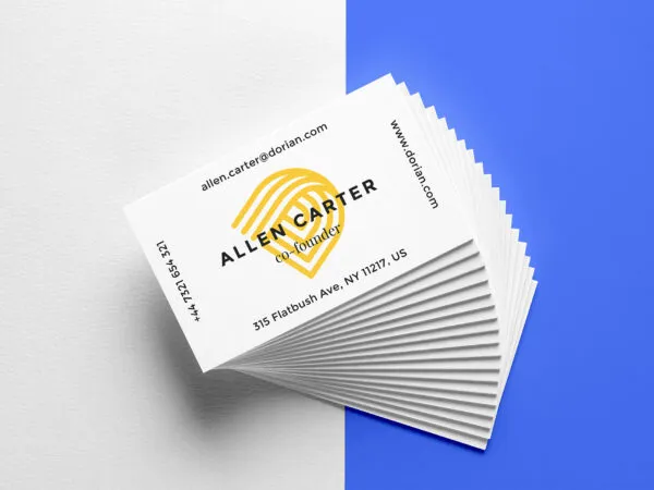 Realistic Simple Business Cards Stack Mockup 1
