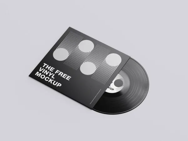 Record Vinyl Mockup of 5 Different Views 1