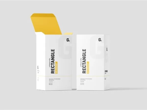 Rectangle Box Packaging Mockup in 4 Views 1