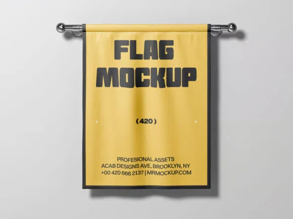 Rectangle Pennant Flag Mockup 1