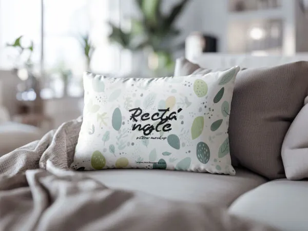 Rectangle Pillow Mockup on Couch 1