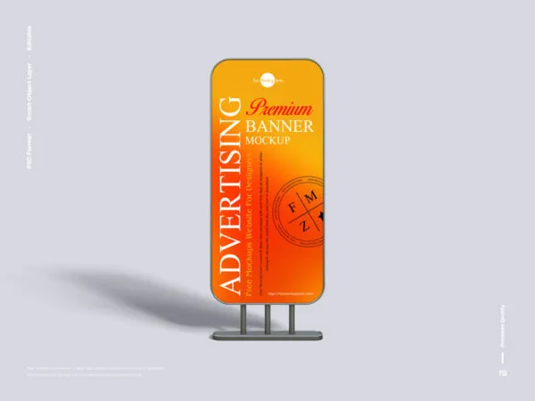 Rectangular Advertising Banner Mockup in Front Sight 1