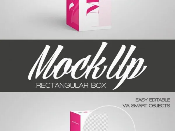 Rectangular Box Mockup with Three Visible Side 1