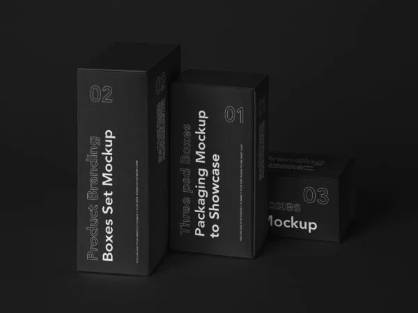 Rectangular Cardboard Box Showcase Mockup 1