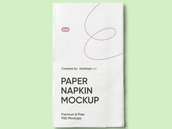 Rectangular Folded Paper Napkin Mockup 1