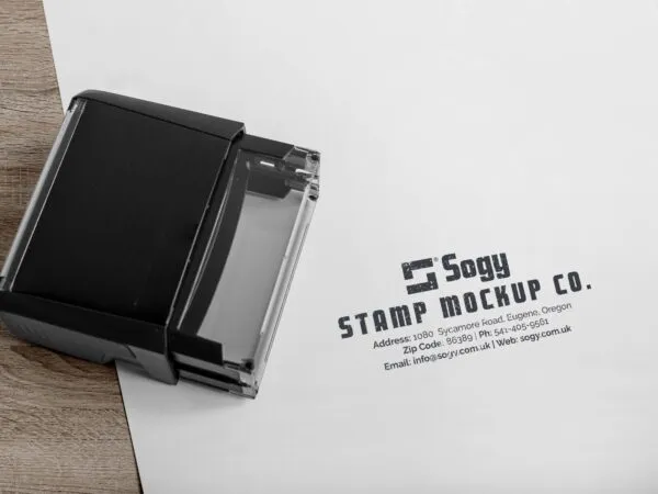 Rectangular Self Inking Rubber Stamp Mockup 1