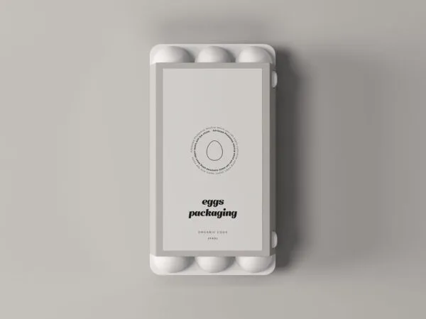 Rectangular Shape Egg Packaging with a Huge Label on it Mockup 1