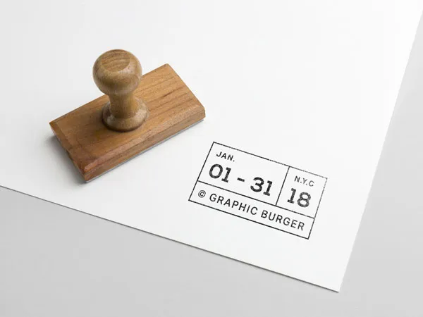 Rectangular Wooden Stamp Mockup 1