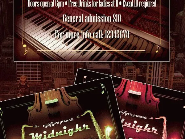 Red Classic Urban Jazz Festival Flyer Template 1