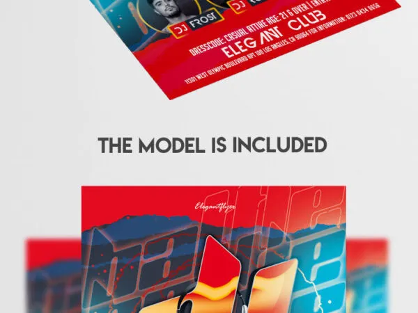 Red Grid DJ Battle Flyer Template 1