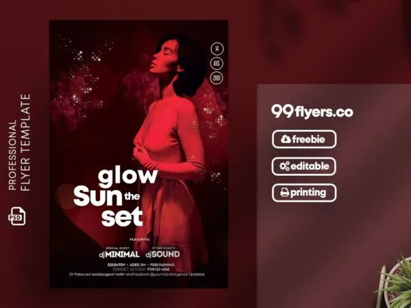 Red Ladies Night Party Flyer Template 1