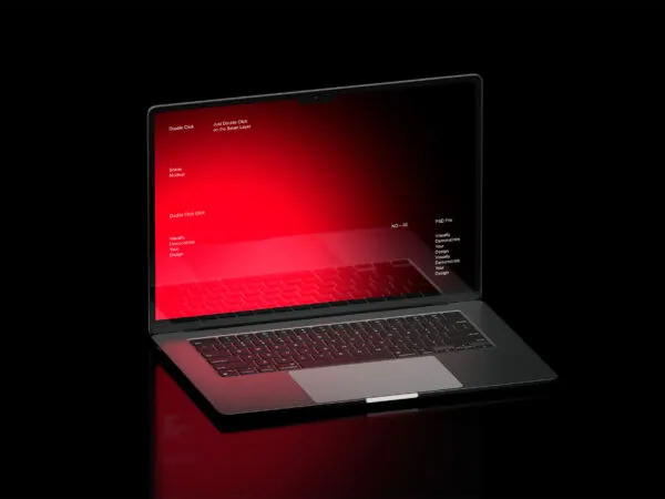 Red MacBook Air Mockup 1