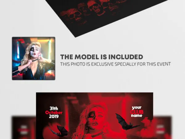 Red Spooky Halloween Party Flyer Template 1