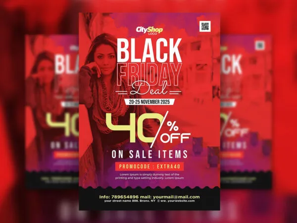 Red Urban Black Friday Flyer Template 1