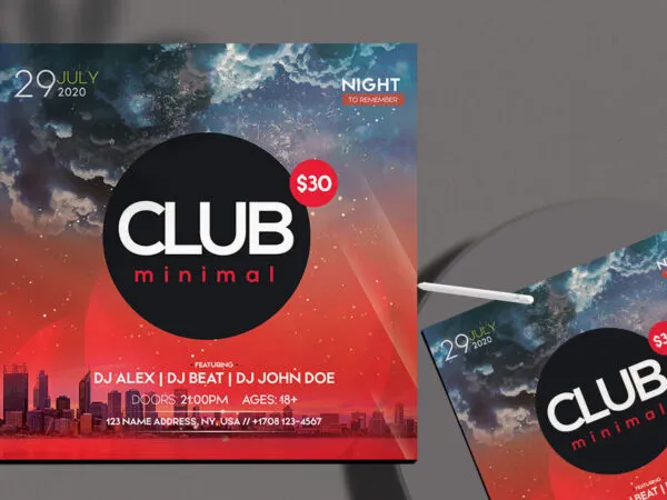Red and Blue Urban Club and Concert Instagram Flyer Post Template 1