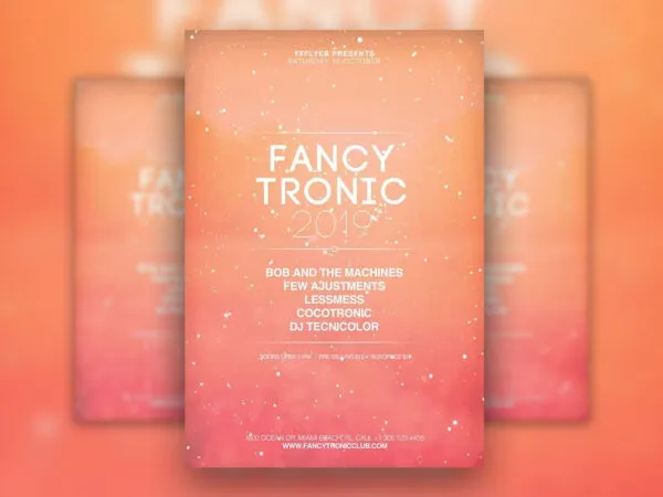 Red and Orange Club Party Flyer Template 1