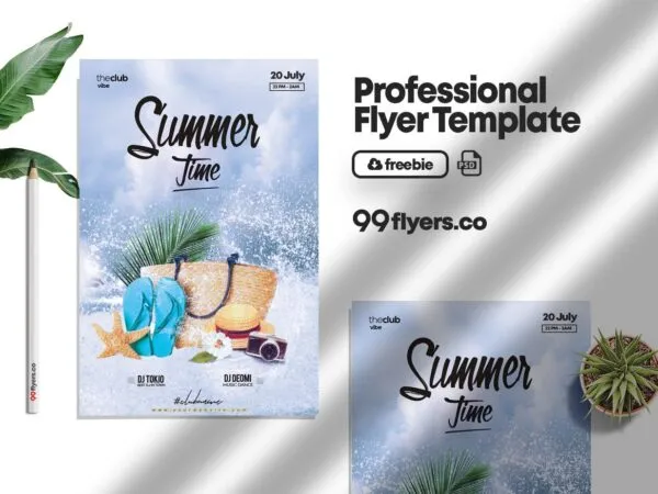 Refreshing Summer Splash Party Flyer Template 1