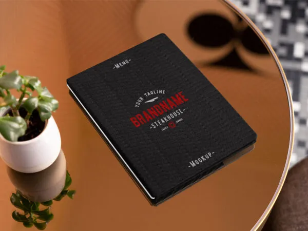 Restaurant Menu Mockup at Modern Setting 1