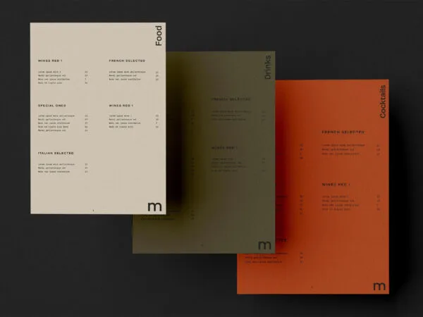Restaurant Menu Mockups Trio 1