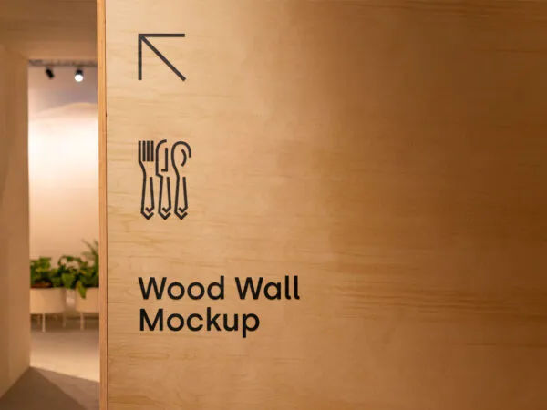 Restaurant and Bar Wooden Wall Mockup 1