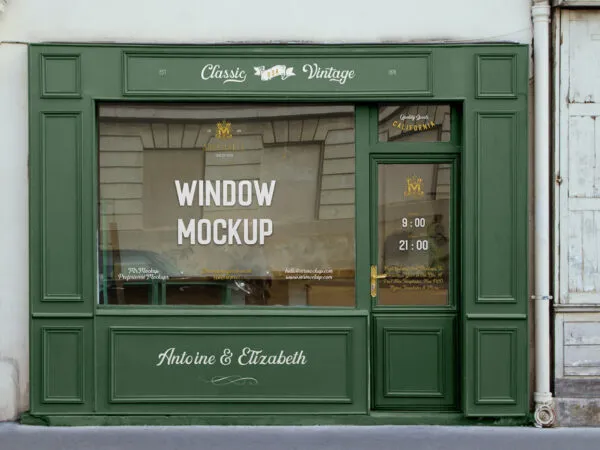 Retail Storefront Mockup in Facing Showcase 1