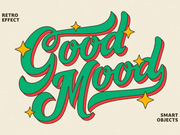 Retro 3D Volume Text Logo Effect 1