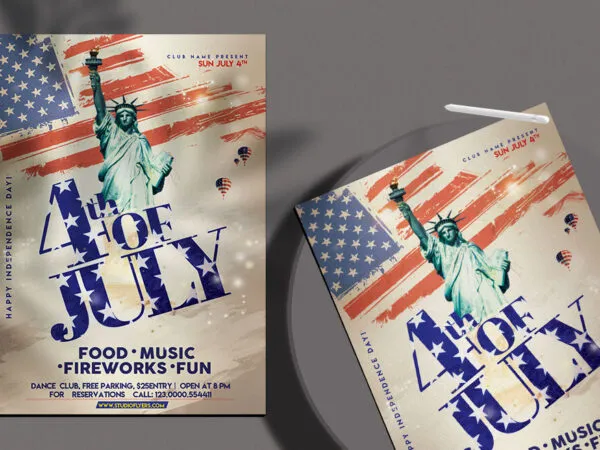 Retro 4th of July Flyer Template 1