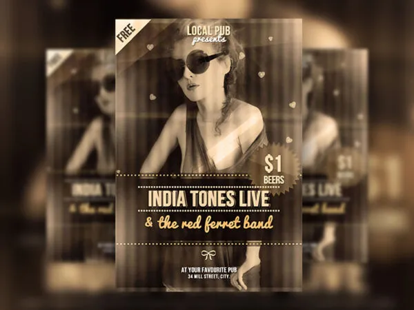 Retro Bar Flyer Template 1