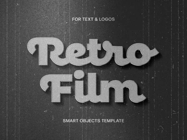 Retro Black and White Text and Logo Effect 1