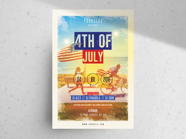 Retro Border 4th of July Flyer Template 1