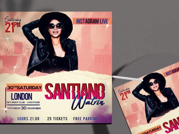 Retro Club Event Night Flyer Template 1