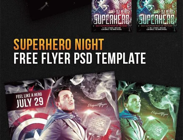 Retro Club Party Flyer and Facebook Cover Template 1