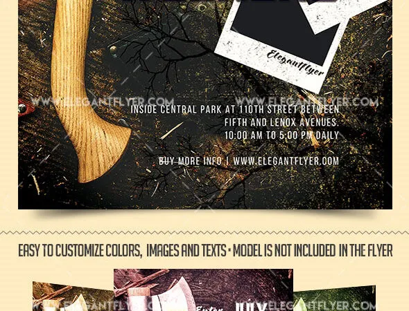 Retro Collage Travel Weekend Flyer and Facebook Cover Templates 1