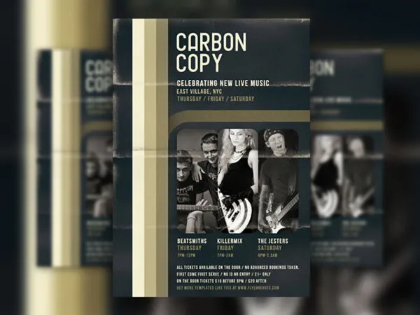 Retro Concert Band Flyer Template 1