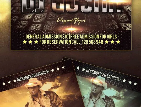 Retro DJ Party Flyer Template 1