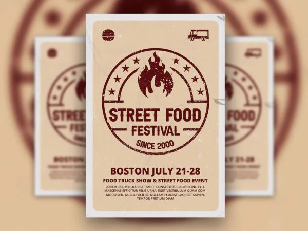Retro Flyer Template of Street Food Festival 1