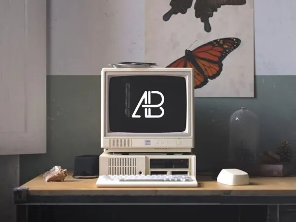 Retro IBM Desktop Mockup 1